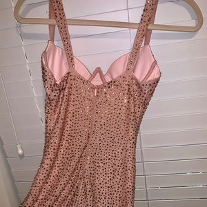 under your spell underwired embellished mini dress in mauve